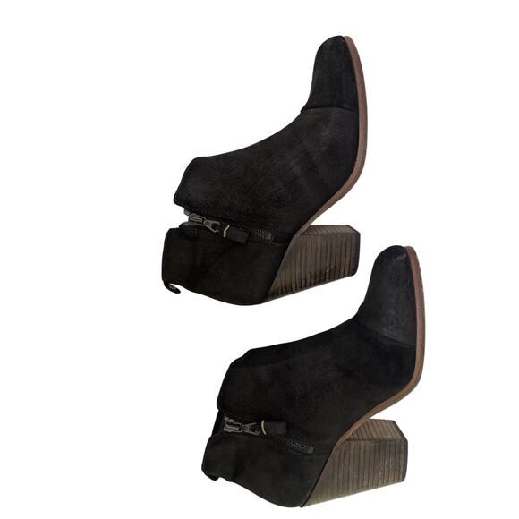 Rag & Bone Black Waxed Suede Margot Boot Size 9.5 EU 40 Block Heel Western Boho - Picture 2 of 8